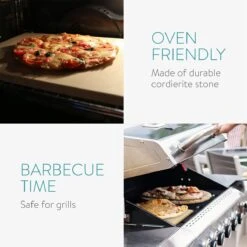 Navaris Pizzasteen XL Voor Oven En Barbecue - Rechthoekige Pizzaplaat 38 X 30 Cm - Inclusief Receptenboek - Keramisch Geglazuurd - Zwart -Bbq Promotiewinkel 1200x1200 709