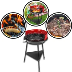 Houtskoolbarbecue Ø33 Cm | Verstelbare Grill BBQ | Halfopen | Zwart / Rood 14 Houtskoolbarbecue Ø33 Cm | Verstelbare Grill BBQ | Halfopen | Zwart / Rood -Bbq Promotiewinkel 1200x1200 84