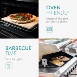 Navaris Pizzasteen XL Voor Oven En Barbecue - Rechthoekige Pizzaplaat 38 X 30 Cm - Inclusief Pizzaschep Met Extra Lang Handvat En Receptenboek -Bbq Promotiewinkel 1200x1200 854