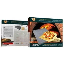 ETNA Pizza Set - Grote Pizzasteen & GRATIS Pizzaschep - 30 Cm X 38 Cm - Echt Italiaanse Pizzasteen - Broodbaksteen - BBQ Pizzasteen - Gemaakt Van Lavasteen Uit De Etna - Non-stick - Eppicotispai -Bbq Promotiewinkel 1200x1200 887