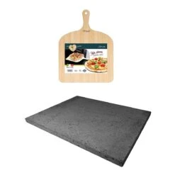 ETNA Pizza Set - Grote Pizzasteen & GRATIS Pizzaschep - 30 Cm X 38 Cm - Echt Italiaanse Pizzasteen - Broodbaksteen - BBQ Pizzasteen - Gemaakt Van Lavasteen Uit De Etna - Non-stick - Eppicotispai -Bbq Promotiewinkel 1200x1200 888