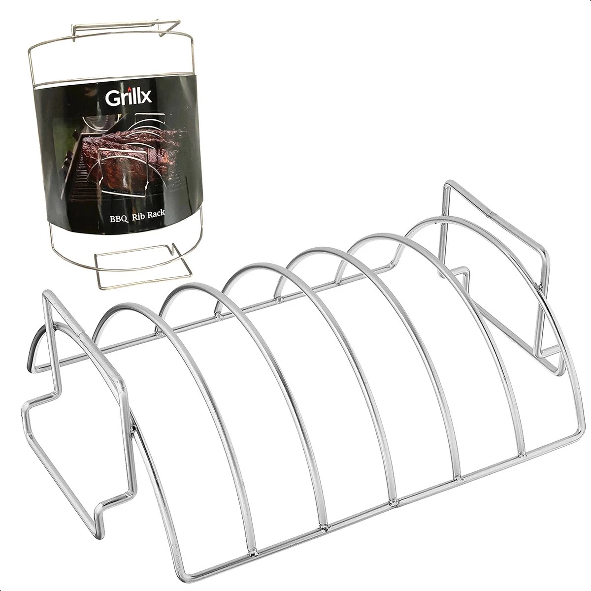 GrillX Sparerib Rek BBQ - Rib Rack Houder - Barbecue Spareribs Rek - BBQ Accesoires