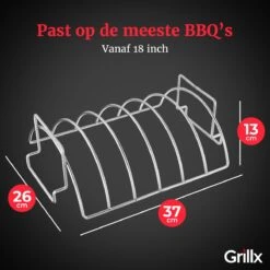 GrillX Sparerib Rek BBQ - Rib Rack Houder - Barbecue Spareribs Rek - BBQ Accesoires -Bbq Promotiewinkel 1200x1200 894