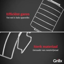 GrillX Sparerib Rek BBQ - Rib Rack Houder - Barbecue Spareribs Rek - BBQ Accesoires -Bbq Promotiewinkel 1200x1200 897
