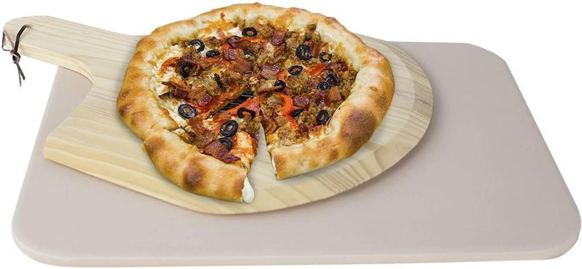 Buxibo 2in1 Pizzasteen - Voor BBQ & Oven - Inclusief Serveer Plank - Pizzabord/Pizzaplank - 30.5 X 38.1 X 1.4 Cm 1 Buxibo 2in1 Pizzasteen - Voor BBQ & Oven - Inclusief Serveer Plank - Pizzabord/Pizzaplank - 30.5 X 38.1 X 1.4 Cm