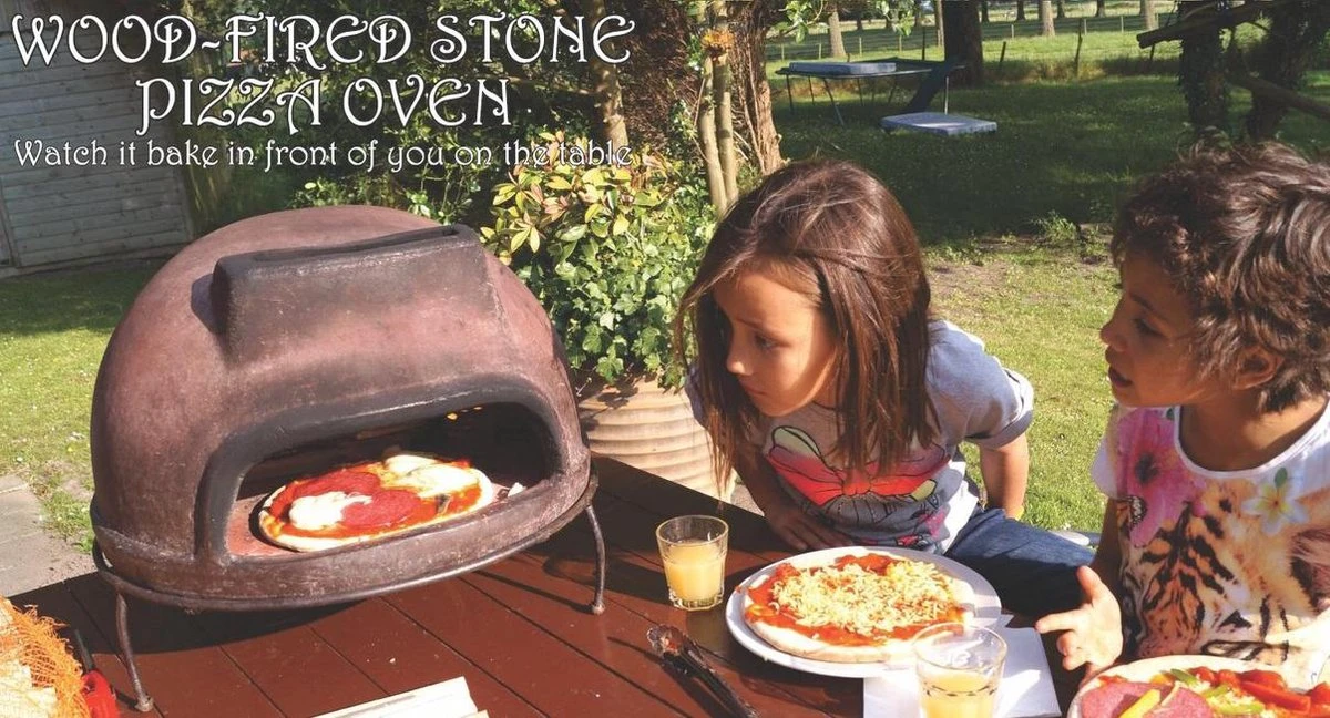 Sol-y-Yo Houtgestookte Toscaanse Stenen Pizza Oven 52CM 1 Sol-y-Yo Houtgestookte Toscaanse Stenen Pizza Oven 52CM