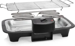Tristar BQ-2813 Electrische Tafelbarbecue - Grilloppervlak (LxB) 38x22 Cm - 2000W - Zwart -Bbq Promotiewinkel 1200x739