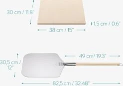 Navaris Pizzasteen XL Voor Oven En Barbecue - Rechthoekige Pizzaplaat 38 X 30 Cm - Inclusief Pizzaschep Met Extra Lang Handvat En Receptenboek -Bbq Promotiewinkel 1200x834 1