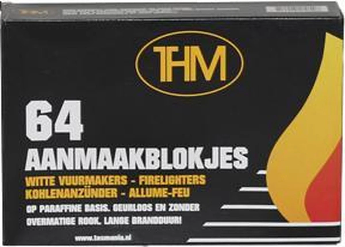 THM Witte Aanmaakblokjes Paraffine 64 Stuks Omdoos 12 Pakjes 4 THM Witte Aanmaakblokjes Paraffine 64 Stuks Omdoos 12 Pakjes - Afbeelding 4
