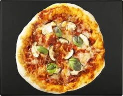 Navaris Pizzasteen XL Voor Oven En Barbecue - Rechthoekige Pizzaplaat 38 X 30 Cm - Inclusief Receptenboek - Keramisch Geglazuurd - Zwart -Bbq Promotiewinkel 1200x942 2