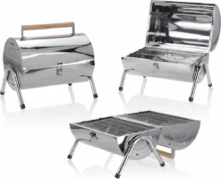 BBQ Collection Houtskoolbarbecue - Cilinder - Chroom -Bbq Promotiewinkel 1200x972