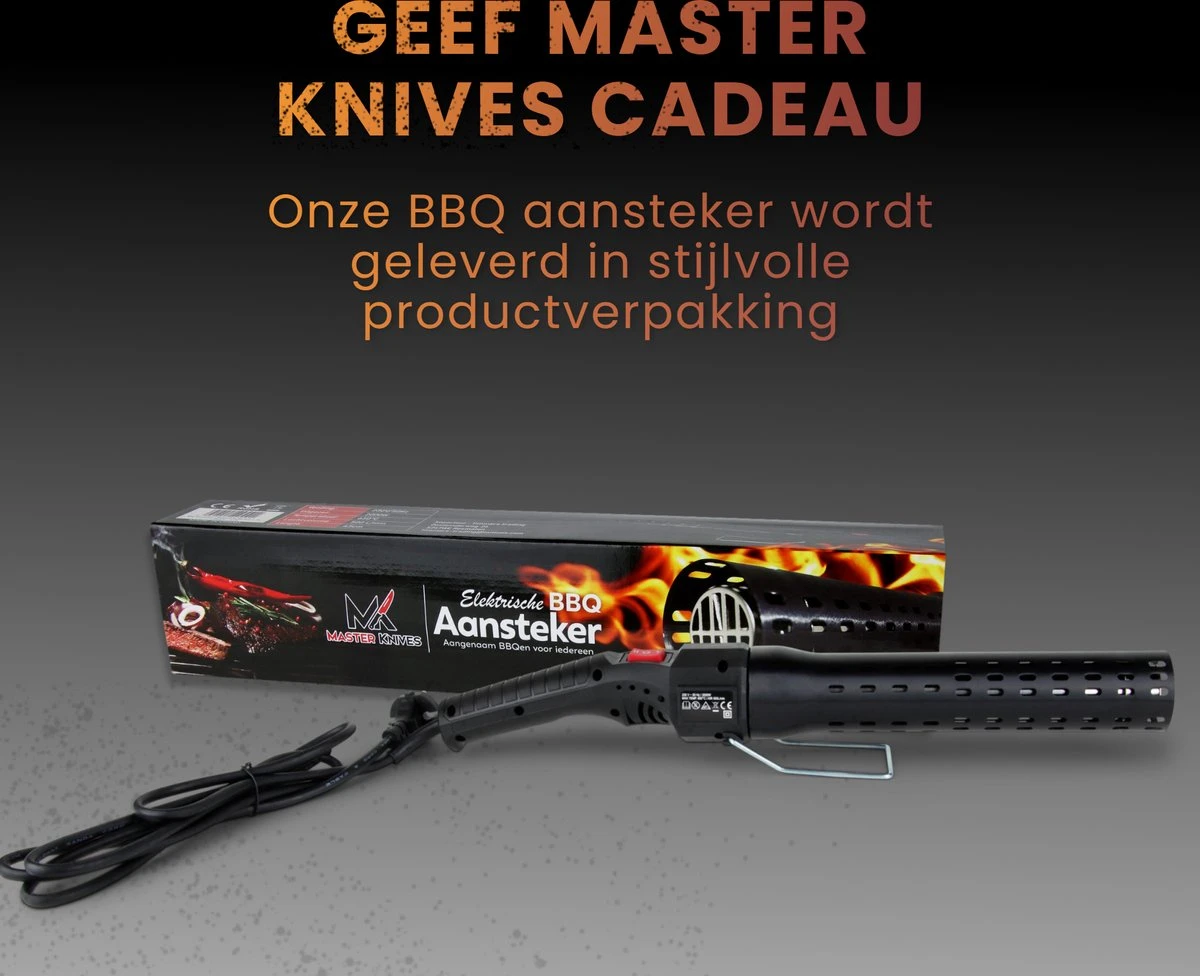 Master Knives BBQ Aansteker Electrisch - BBQ Accesoires - Zwarte BBQ Starter - Looftlighter 9 Master Knives BBQ Aansteker Electrisch - BBQ Accesoires - Zwarte BBQ Starter - Looftlighter - Afbeelding 9
