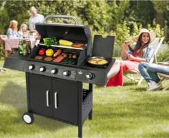 El Fuego San Angelo 4.1 Gasbarbecue - 5 Branders - Zwart -Bbq Promotiewinkel 1200x979