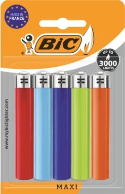 BIC J26 Maxi Vuursteen Flint Aanstekers - Diverse Kleuren - Pak Van 5 Gasaanstekers - Kindveilig -Bbq Promotiewinkel 774x1200 2