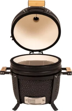 Patton Kamado 15" - Tafel Model - Keramische Barbecue - Premium Black - Medium - Compleet - Mat Zwart -Bbq Promotiewinkel 780x1200