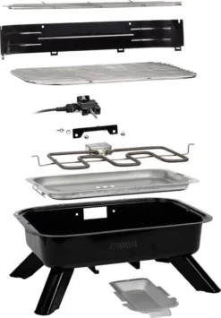 Princess 112252 Hybride Barbecue – Elektrische BBQ - Tafelmodel - 2000W - 44x 29cm - Gebruik Elektrisch Of Met Kolen -Bbq Promotiewinkel 835x1200