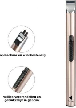 Oplaadbare Lange Elektrische Aansteker - Duurzame Plasma Aansteker - Inclusief Cadeauverpakking - BBQ - Kaarsen - Rose -Bbq Promotiewinkel 842x1200