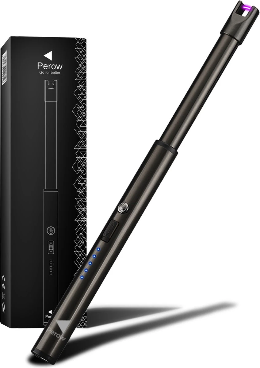 Oplaadbare Lange Dunne Elektrische Aansteker - Duurzame Plasma Aansteker - Inclusief Cadeauverpakking - BBQ – Kaarsen - Zwart 1 Oplaadbare Lange Dunne Elektrische Aansteker - Duurzame Plasma Aansteker - Inclusief Cadeauverpakking - BBQ – Kaarsen - Zwart