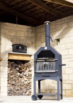 Merkloos MaxxGarden Pizza Oven - Smoker Barbecue Houtskool 45 X 65 X 158cm -Bbq Promotiewinkel 856x1200