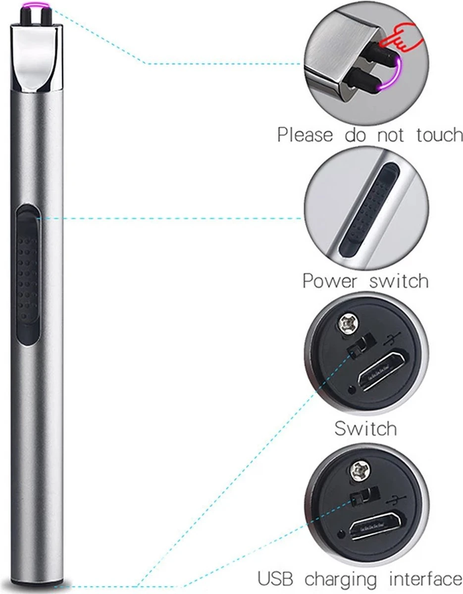 Staza Oplaadbare Lange Elektrische Aansteker - Duurzame Plasma Aansteker - Inclusief Cadeauverpakking - BBQ - Kaarsen 6 Staza Oplaadbare Lange Elektrische Aansteker - Duurzame Plasma Aansteker - Inclusief Cadeauverpakking - BBQ - Kaarsen - Afbeelding 6